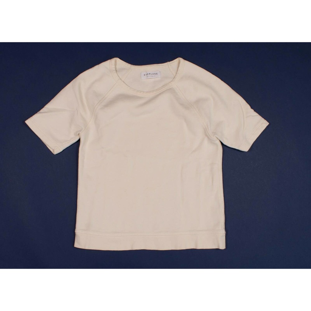 Everlane Ivory Short Sleeve Terry Pullover Sweatshirt